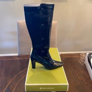 Naturalizer heeled boots, size 7 1/2, black